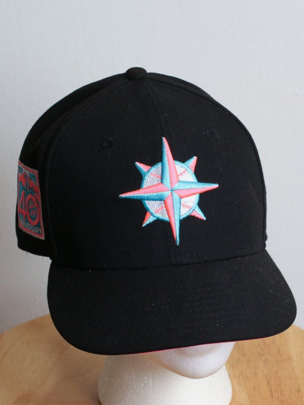 Seattle Mariners 40th Anniversary Hat Mens 7 1/8 Cotton Candy Baseball Fitted